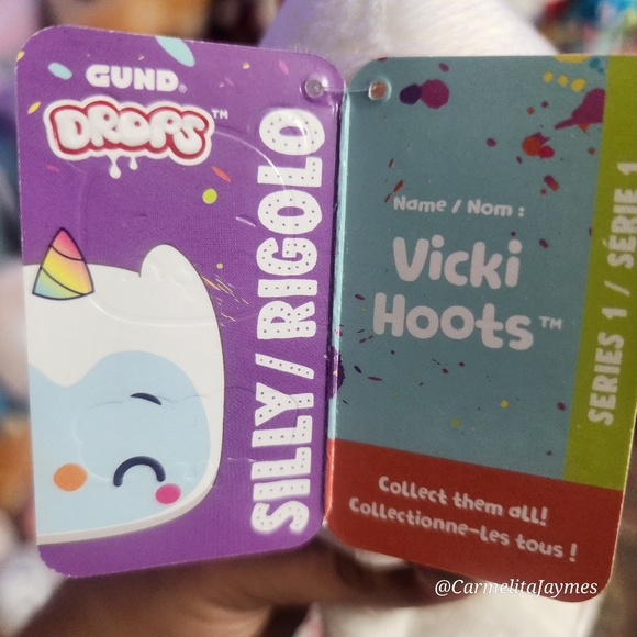 VICKI HOOTS 🦉 White Owl Unicorn Series 1 Silly Gund Drops - Gund Teddy Bear NWT - Picture 4 of 6